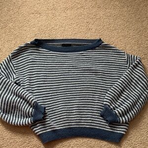 Striped Blue and White Women's Sweater